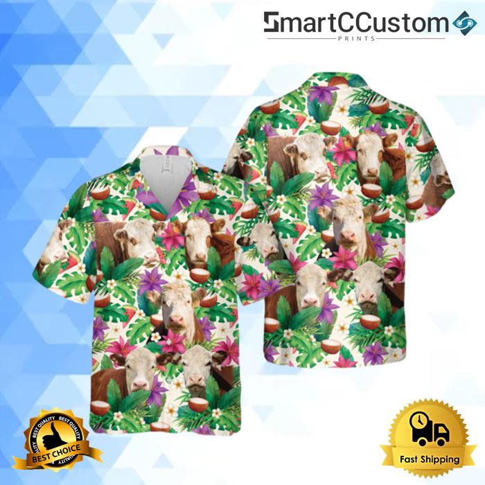 Unique Hereford Summer Floral 3D Hawaiian Shirt